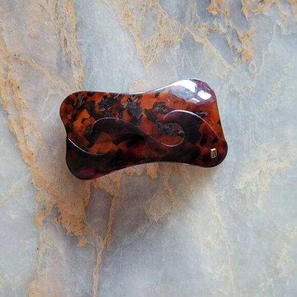 Vintage Alexandre de Paris Hand Made in France Faux Tortoise Shell Hair Clip - Picture 10 of 11